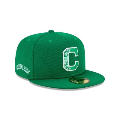 Green Cleveland Indians Hat - New Era MLB St Patricks Day 59FIFTY Fitted Caps USA8970651